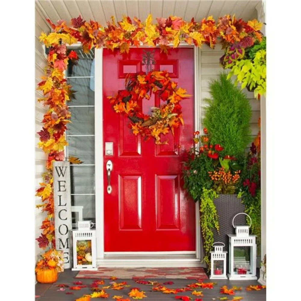 4 Packs Fall Garland Maple Leaf, 5.9Ft/Pieces Fall Leaves Garland